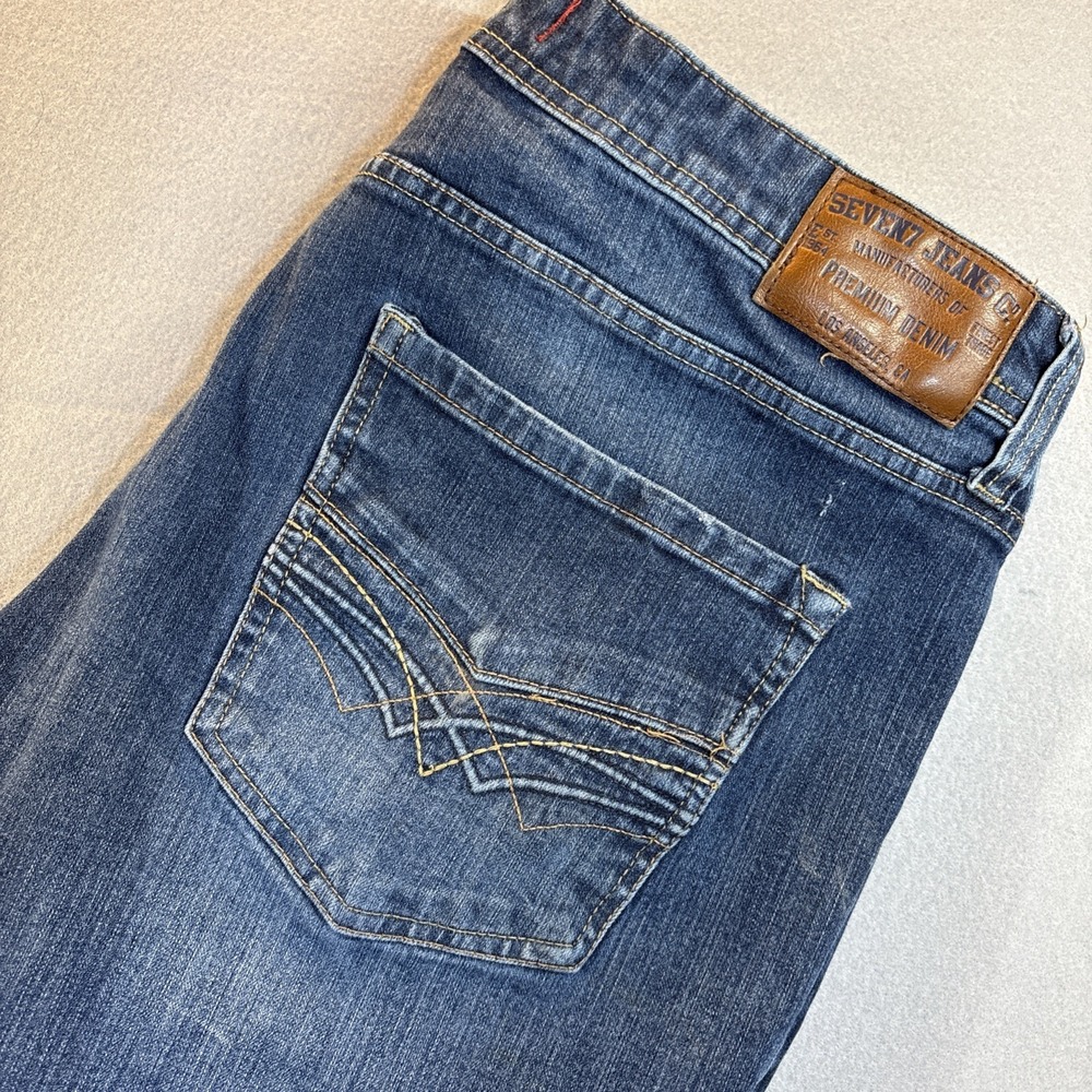 Seven7 Jeans Men's Slim Straight Fit Size 36x30 Light Blue Denim